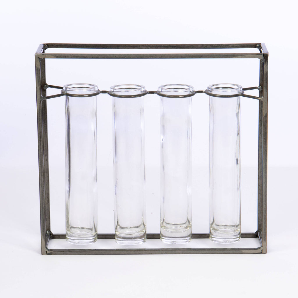 Glass and Metal Vase