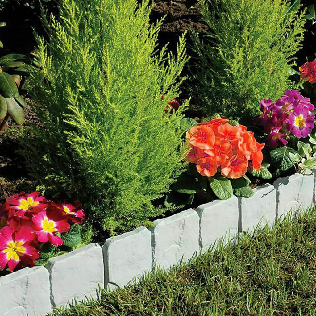 20-Pieces: Plastic Cobbled Stone Effect Landscaping Lawn Edging
