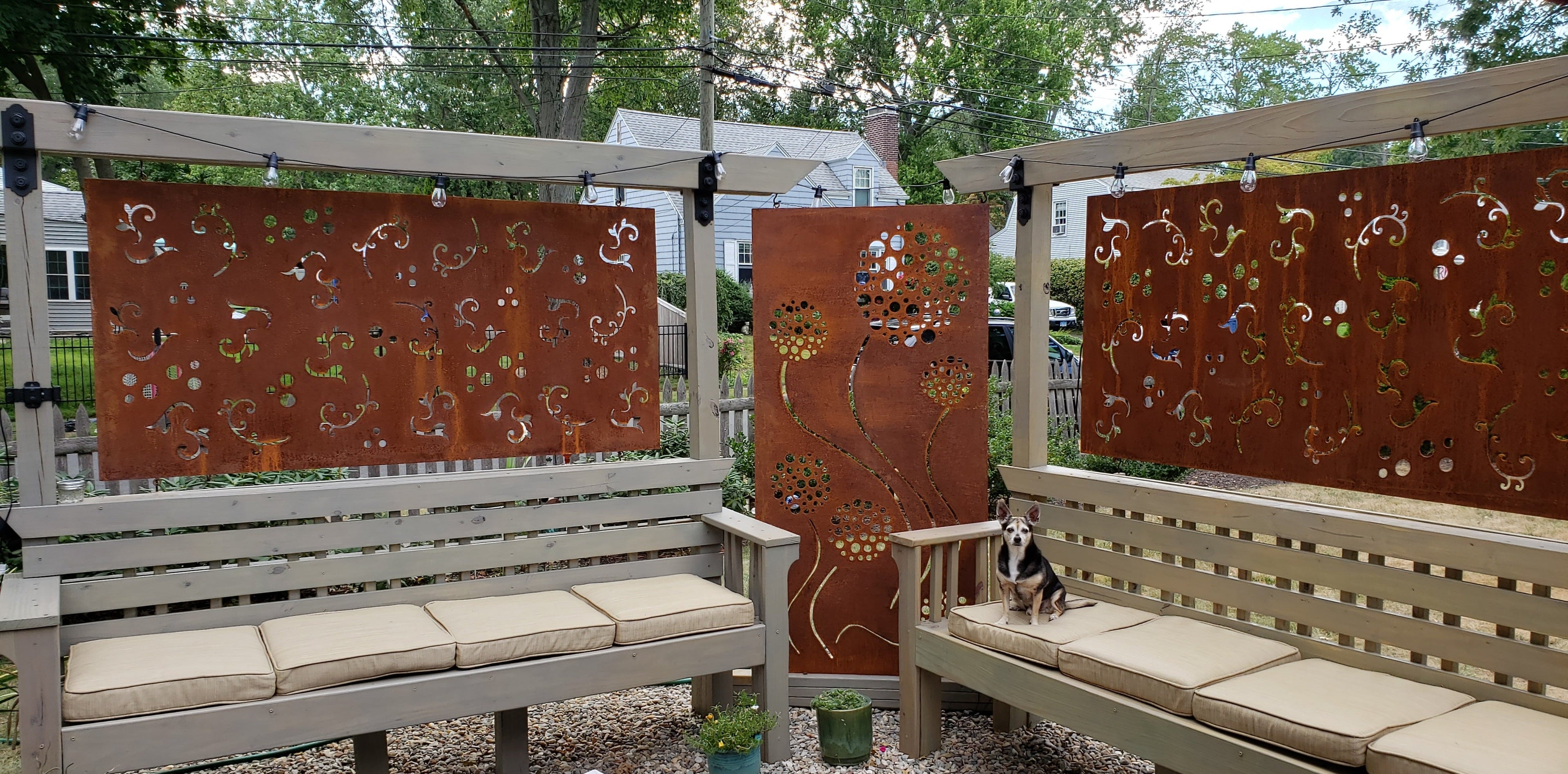 Metal Privacy Screen Panels / Wall Hanging (46" Inch)