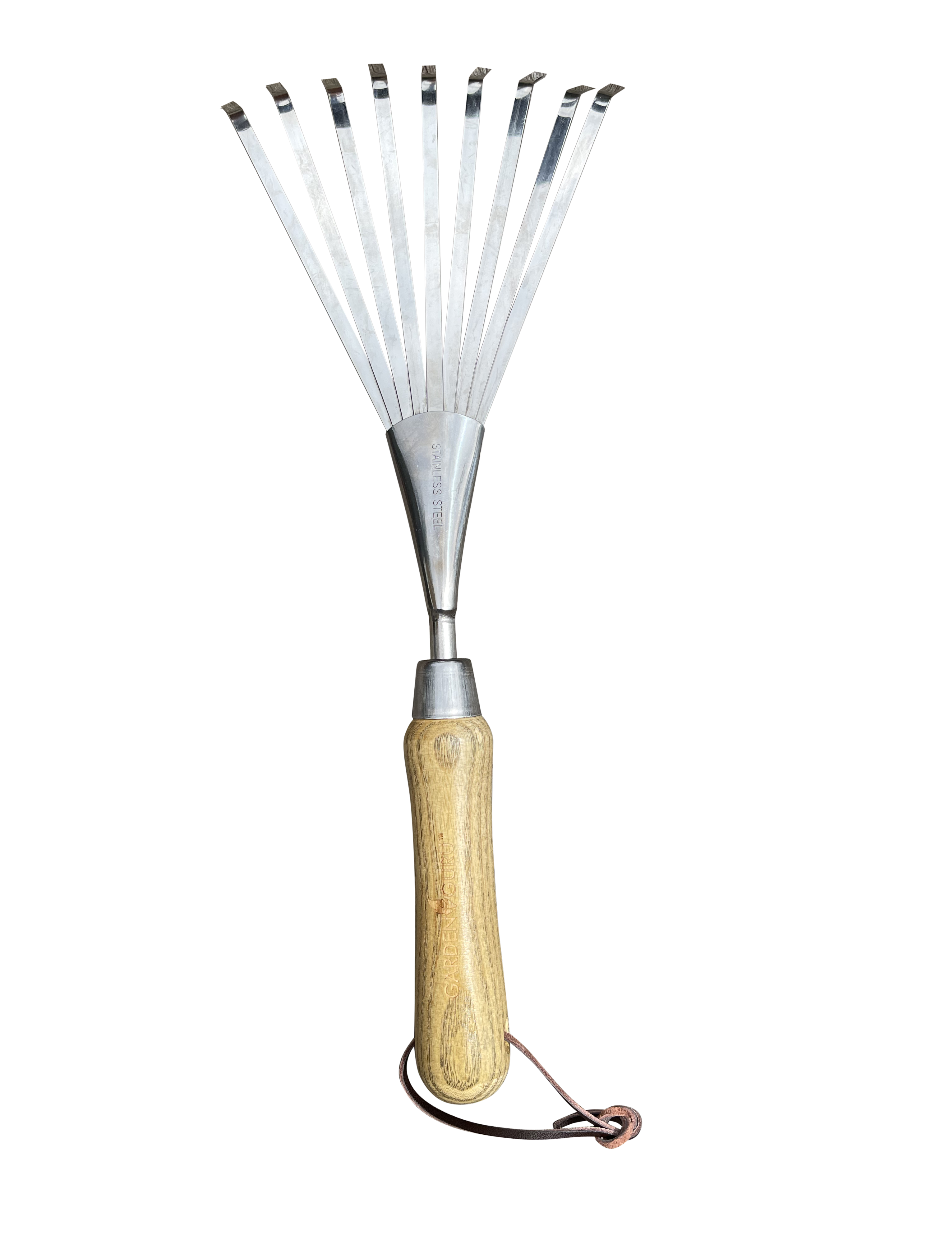 Old Stem Style Rake Handle Stainless Steel Garden Hand Rake (classic wood handle) – Nate's Garden ...