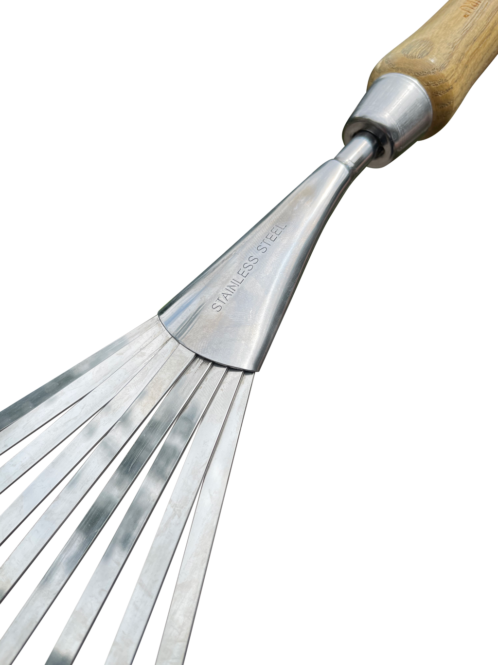 Stainless Steel Garden Hand Rake (classic wood handle)