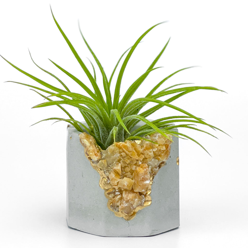 ORANGE CALCITE GEODE PLANTER