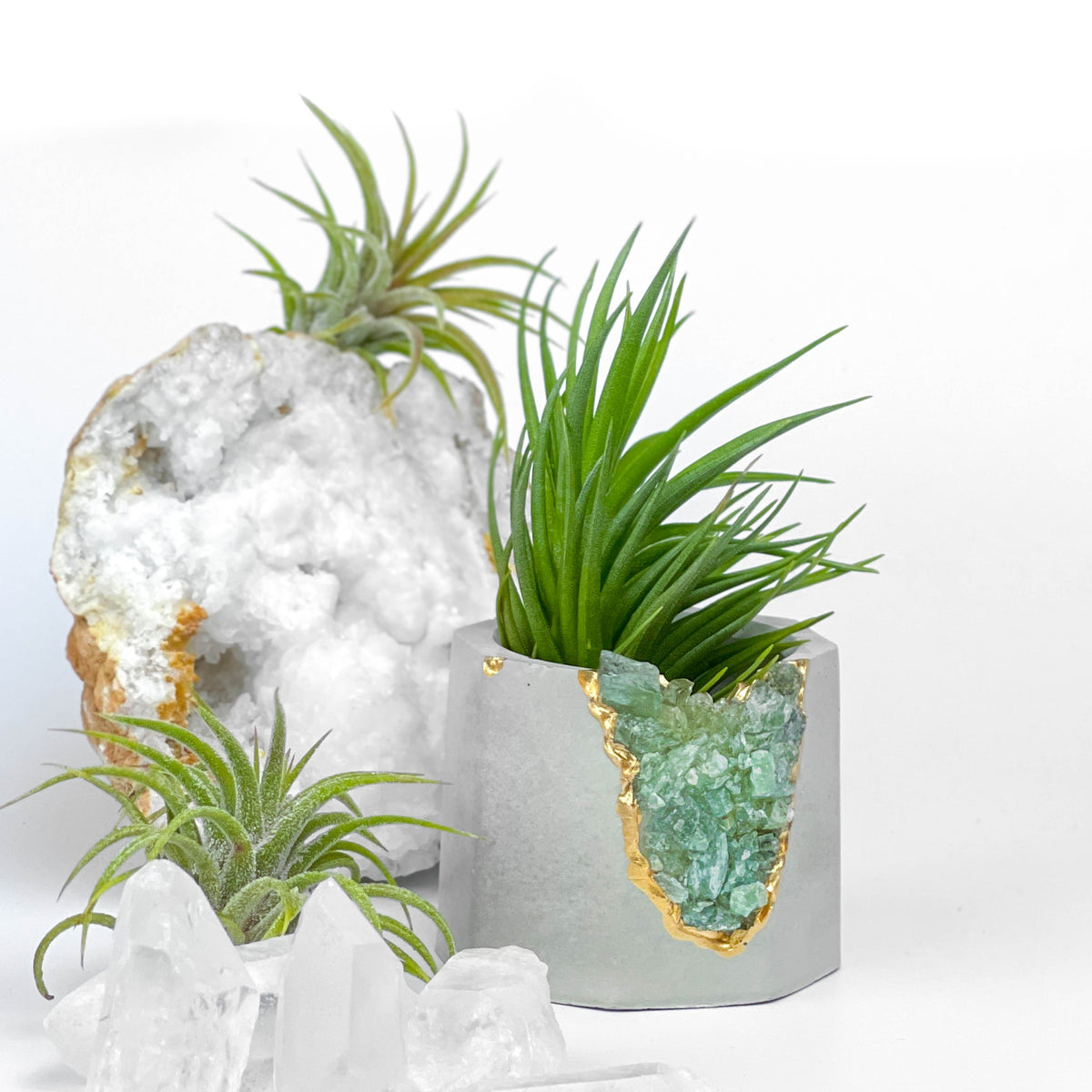 GREEN APATITE GEODE PLANTER