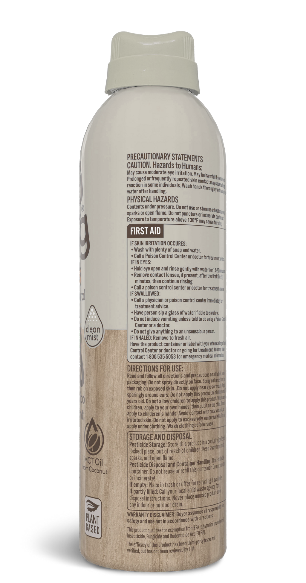 Shubug Natural, Clean Mist, 360 Spray, 6 oz., DEET FREE Insect Repellent