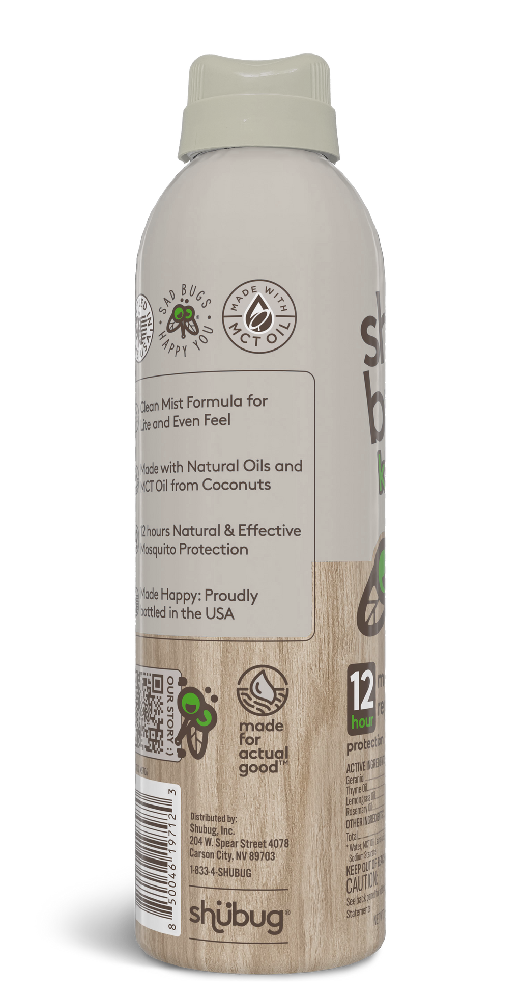 Shubug Natural, Clean Mist, 360 Spray, 6 oz., DEET FREE Insect Repellent