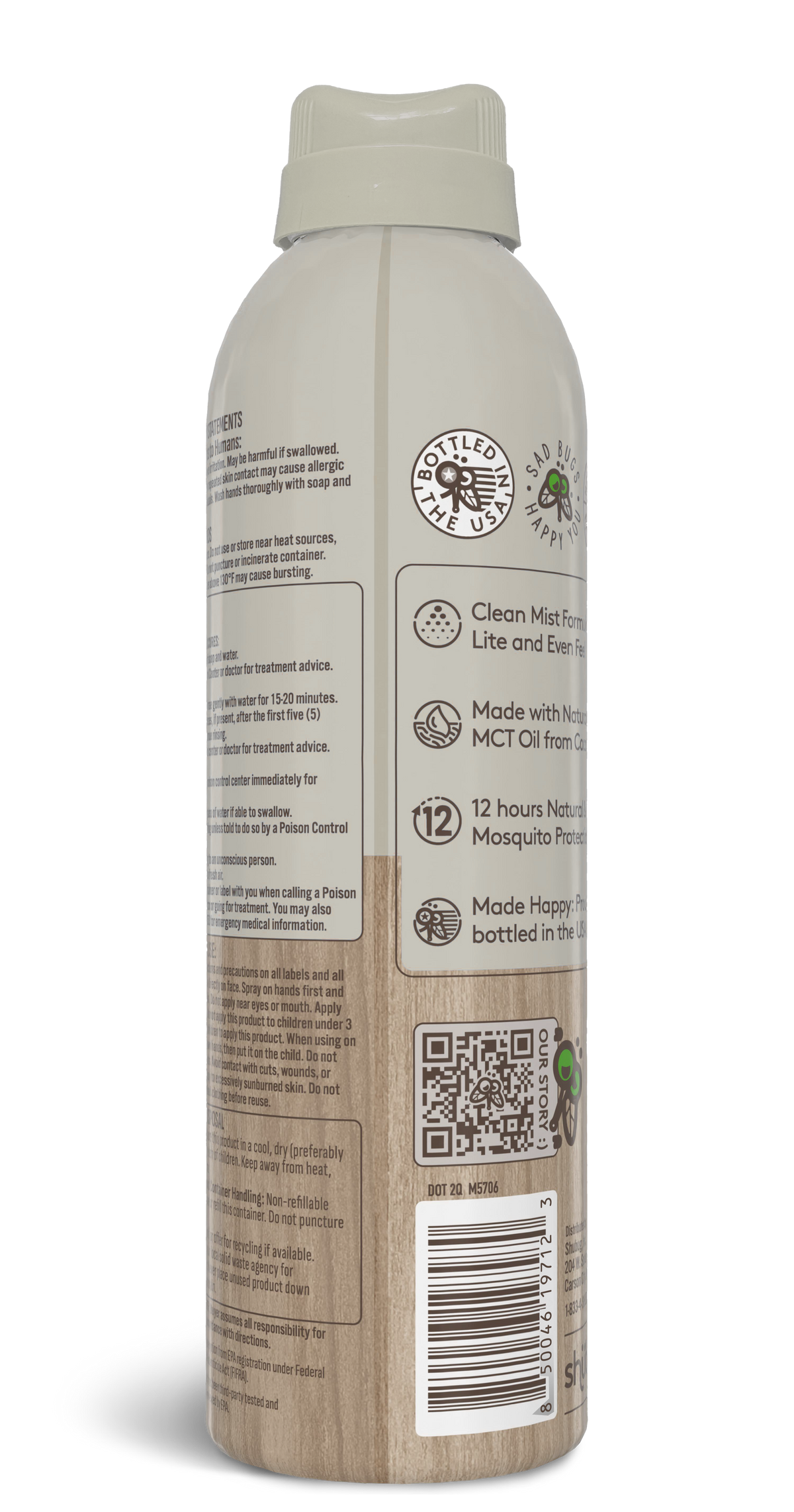 Shubug Natural, Clean Mist, 360 Spray, 6 oz., DEET FREE Insect Repellent