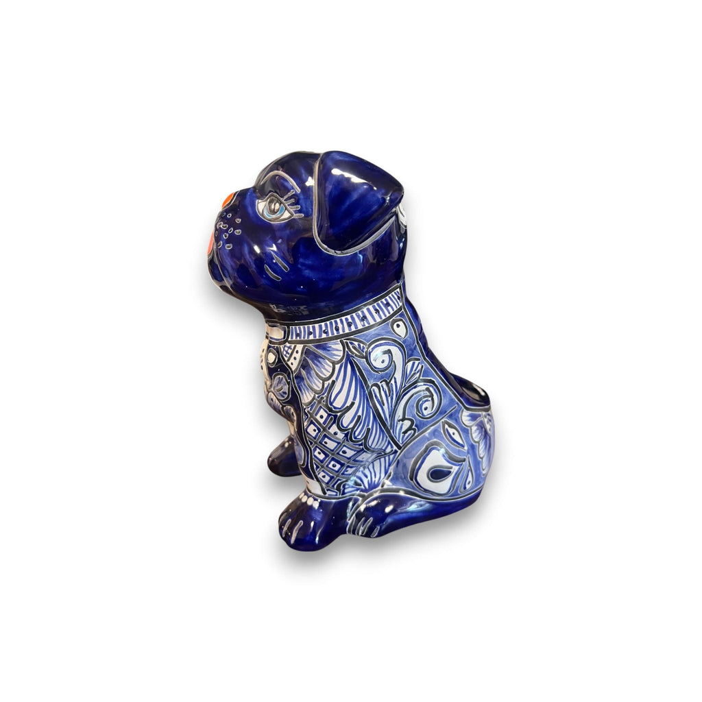 Talavera Pug Planter | Hand-Painted Mexican Dog Pottery