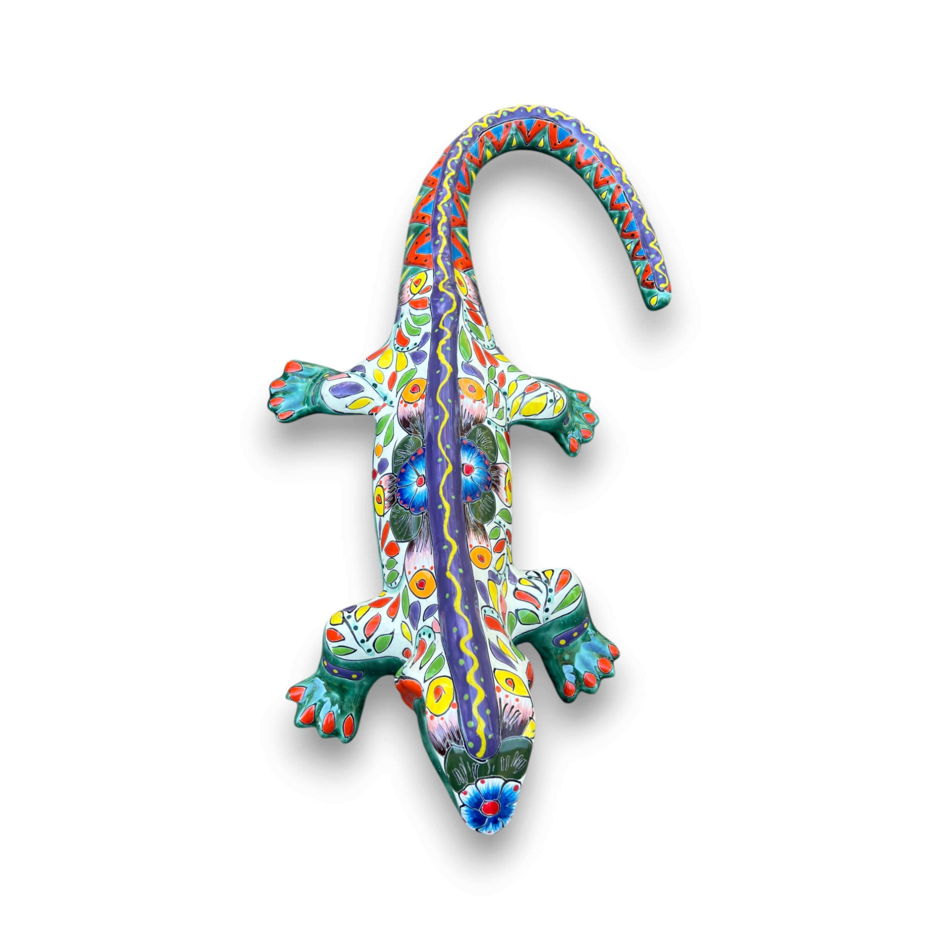 XL Talavera Iguana Statue | Hand-Painted Mexican Ceramic Art
