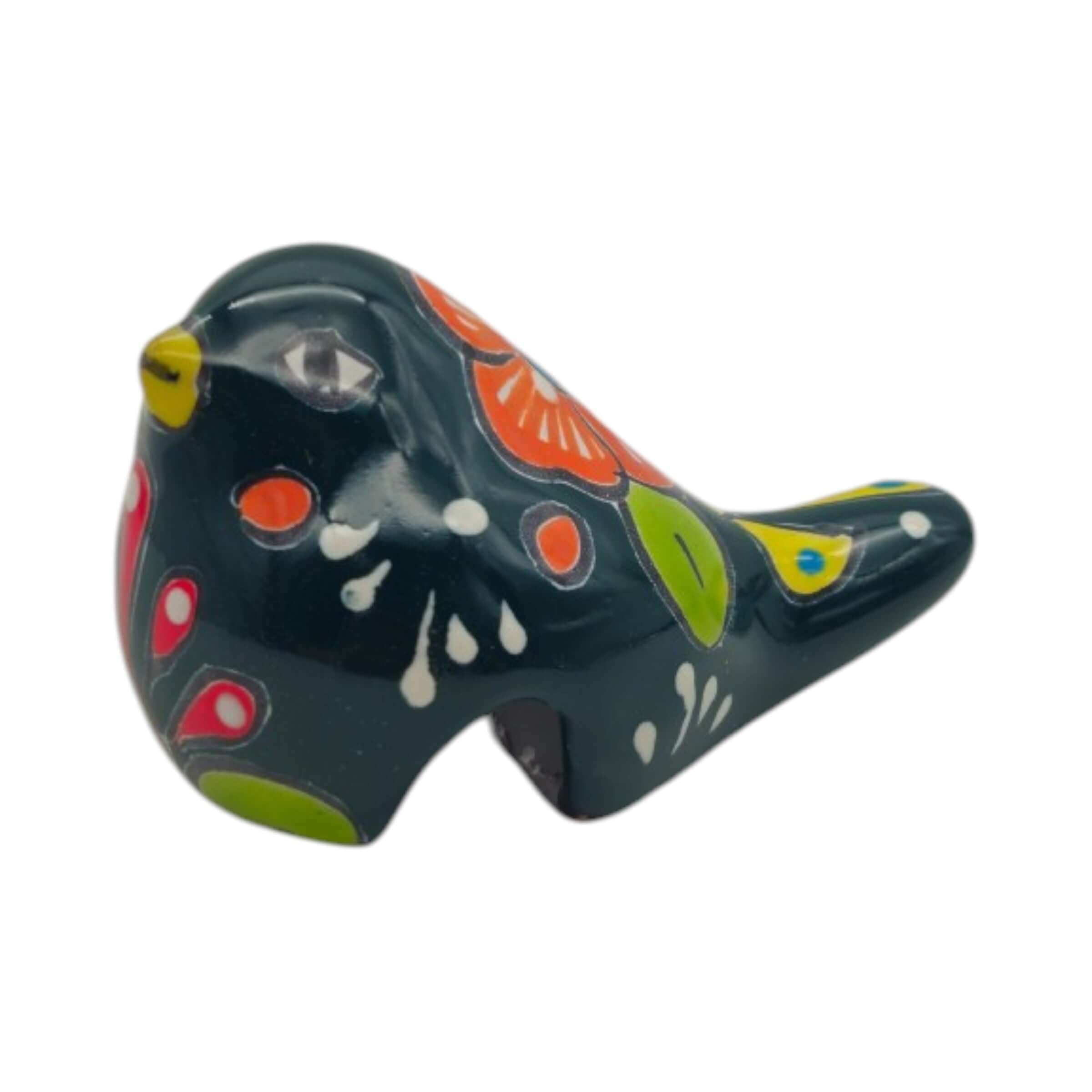 Talavera Pot Perching Bird | Hand-Painted Mexican Accent