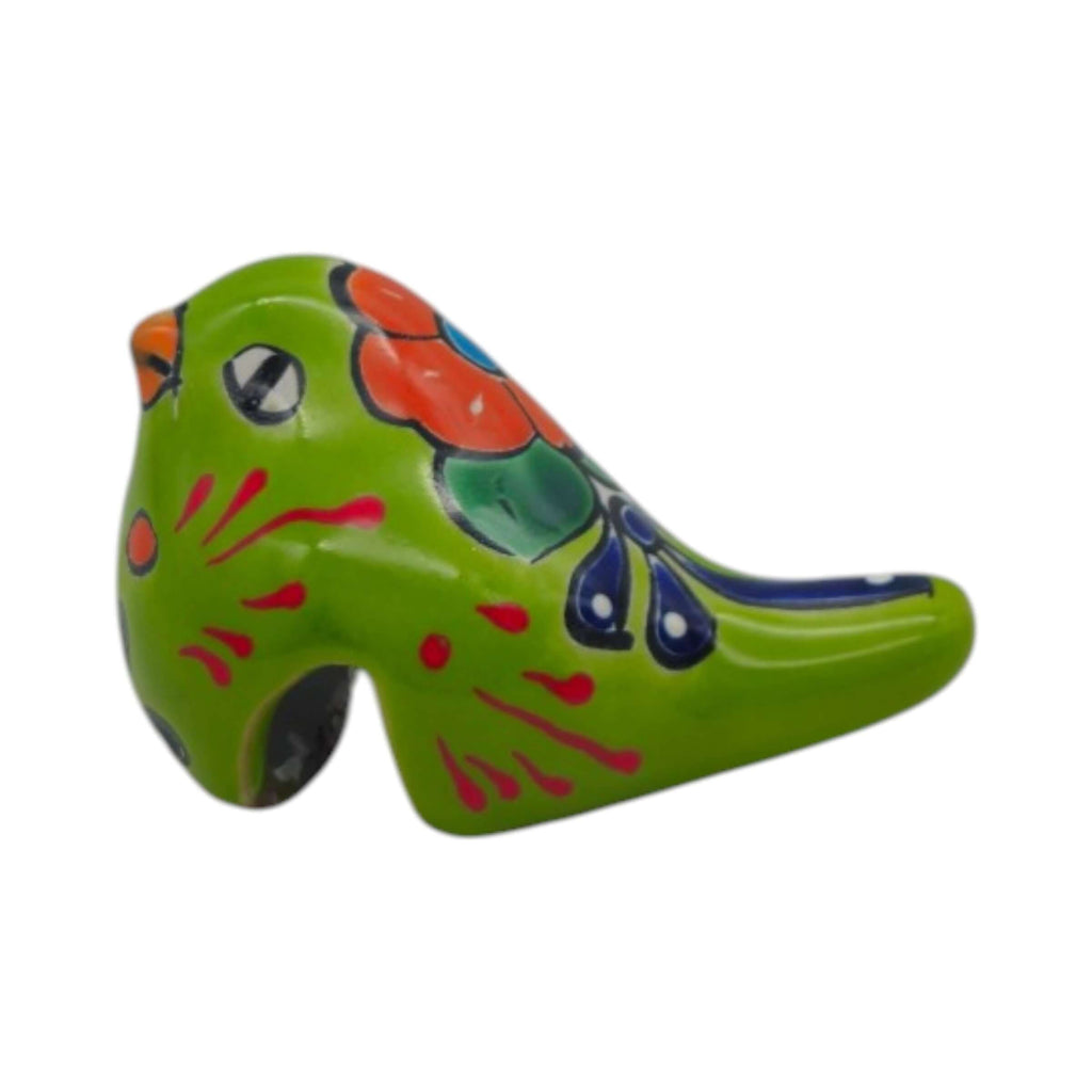 Talavera Pot Perching Bird | Hand-Painted Mexican Accent