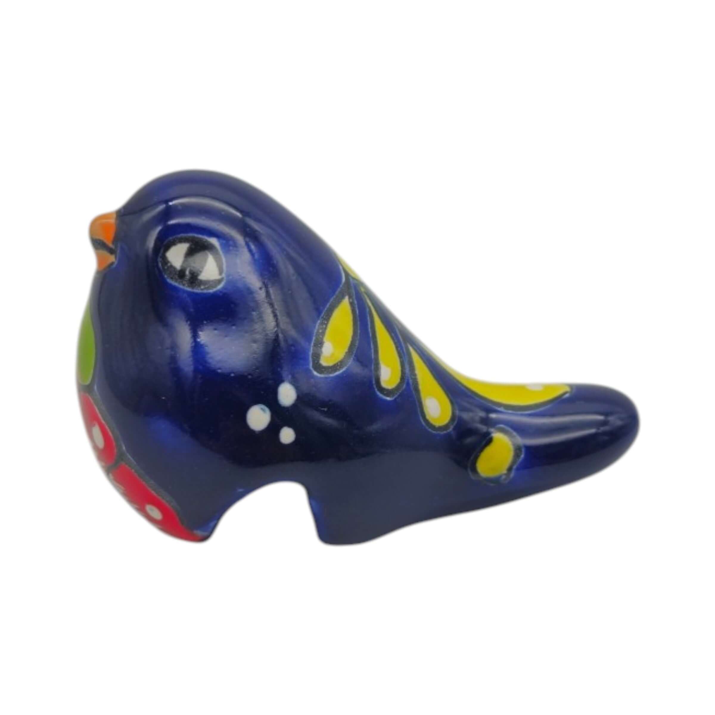 Talavera Pot Perching Bird | Hand-Painted Mexican Accent