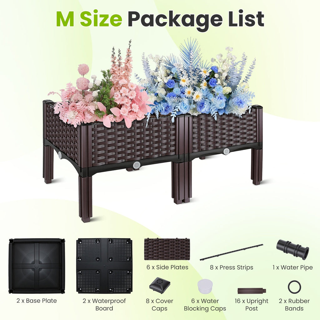 Elevated Raised Garden Bed with Self-Watering System