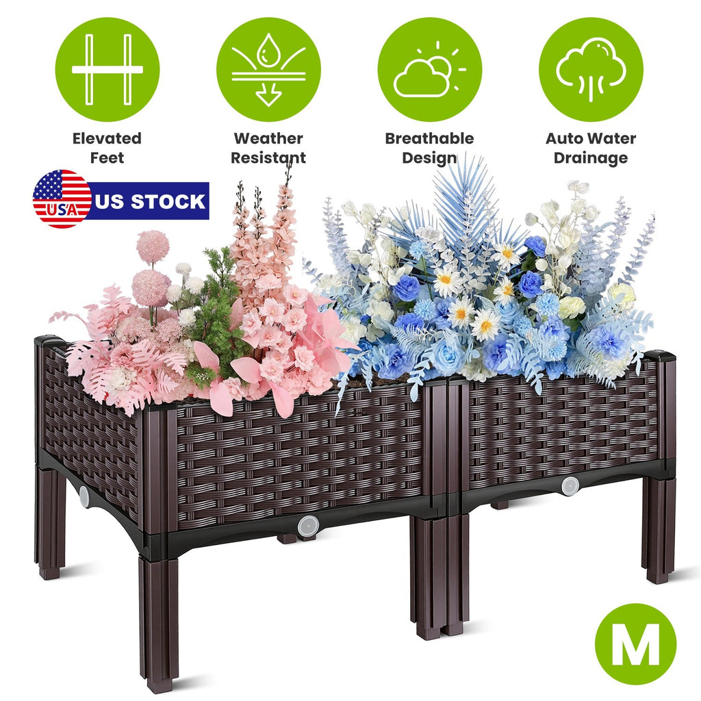 Elevated Raised Garden Bed with Self-Watering System