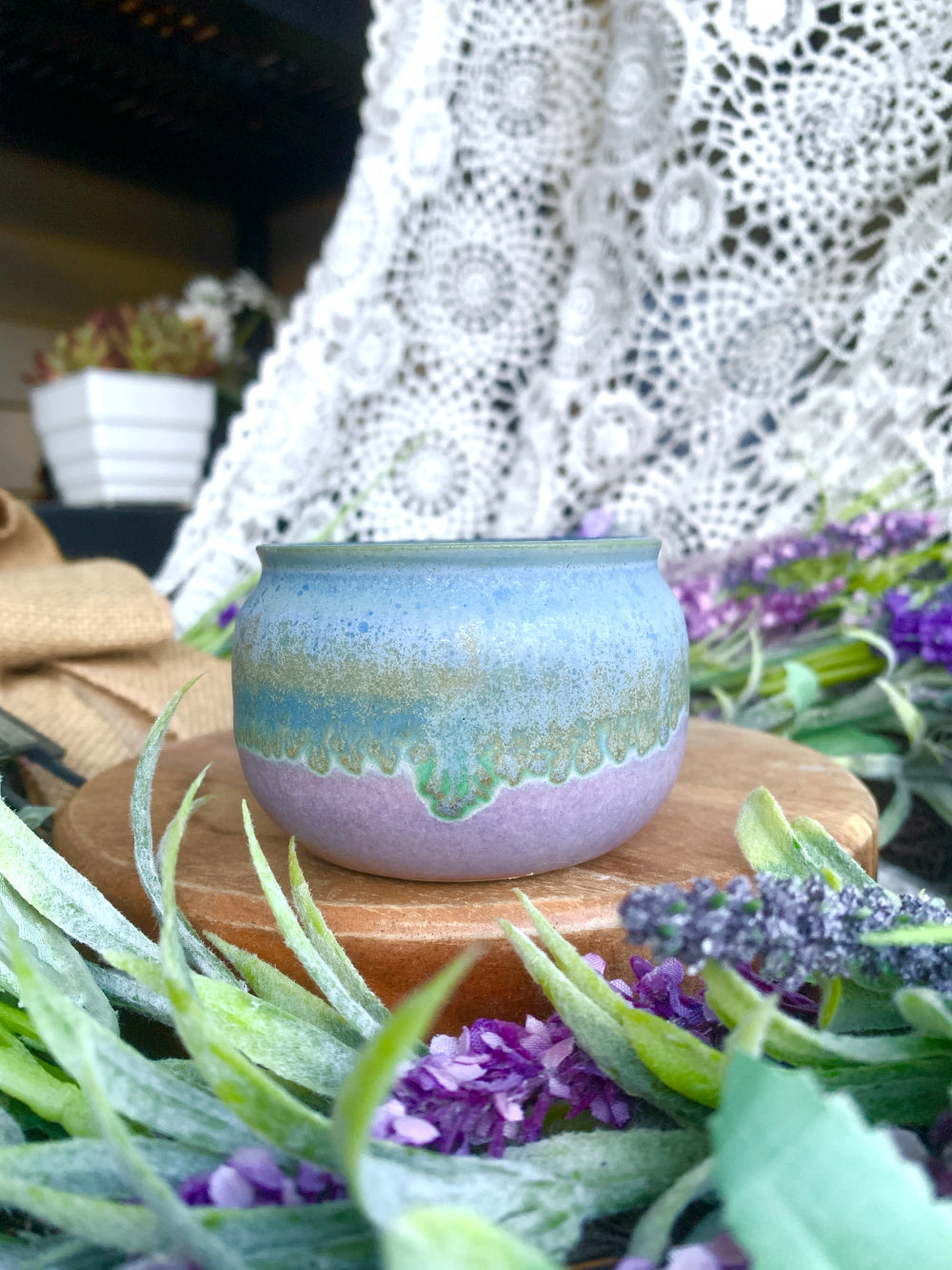 SC-SN0050 Premium Handmade Ceramic Planter Pot - Pot rim diameter: 2.2"