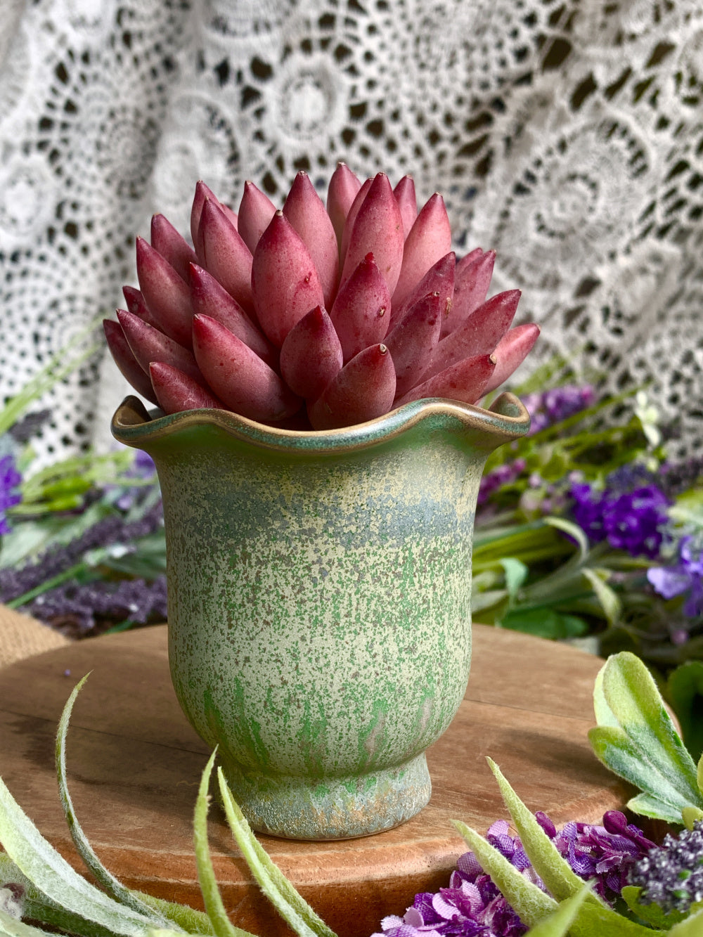 SC-0014 Handcrafted Pottery Plant Pot - Pot Rim Diameter: 2.1" - Artisan Made