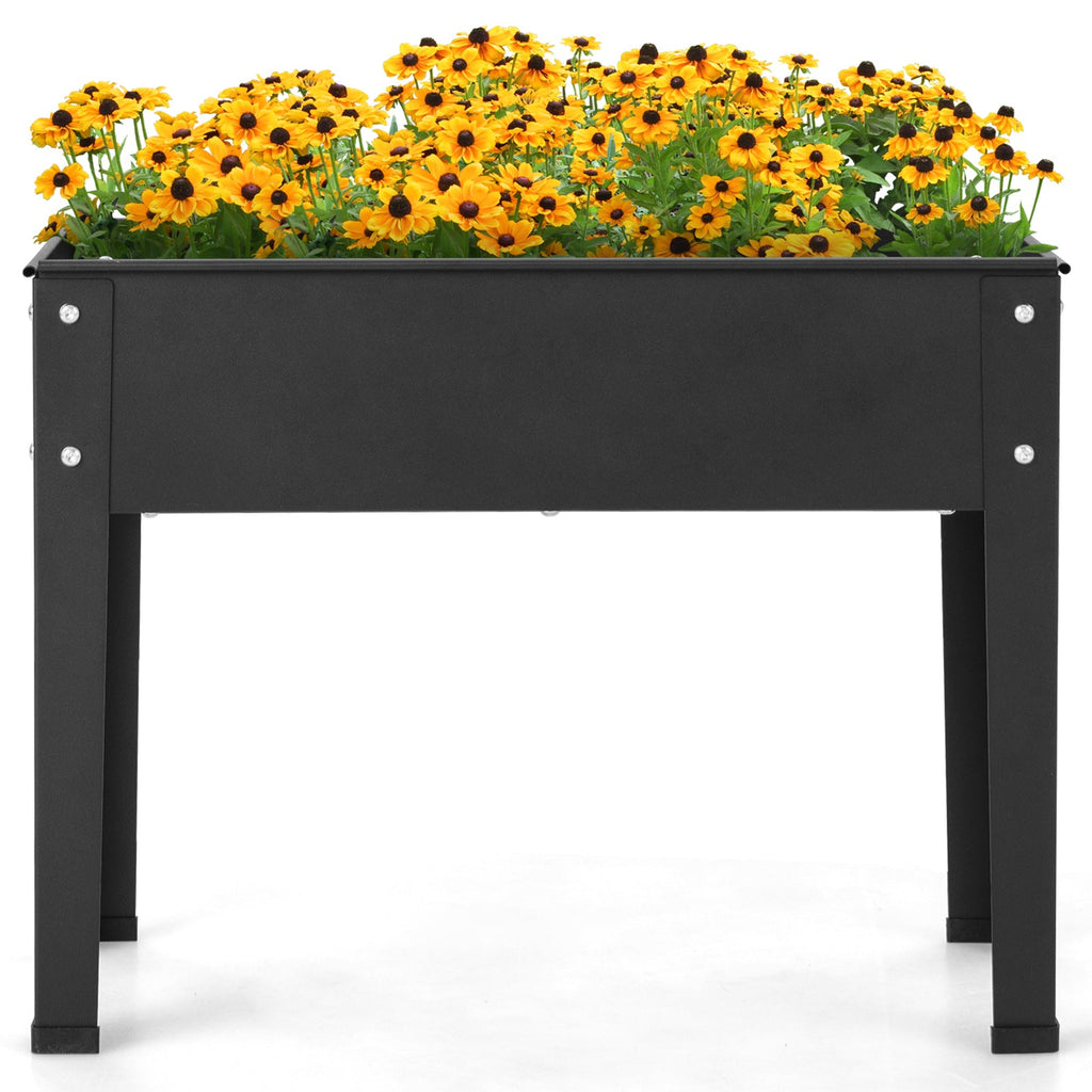 24x11 Metal Raised Garden Bed with Legs and Drainage Hole