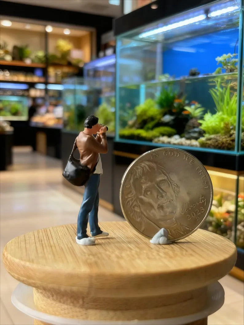 Live Moss Terrarium in Glass Jar Mini Bioactive Mossarium with Stone & Tiny Figurine Natura Desktop Ecosystem DIY Mini Garden Gift for Lover
