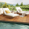 Acacia Wood Interlocking Deck Tiles 24x12 Inch - 24 Pack