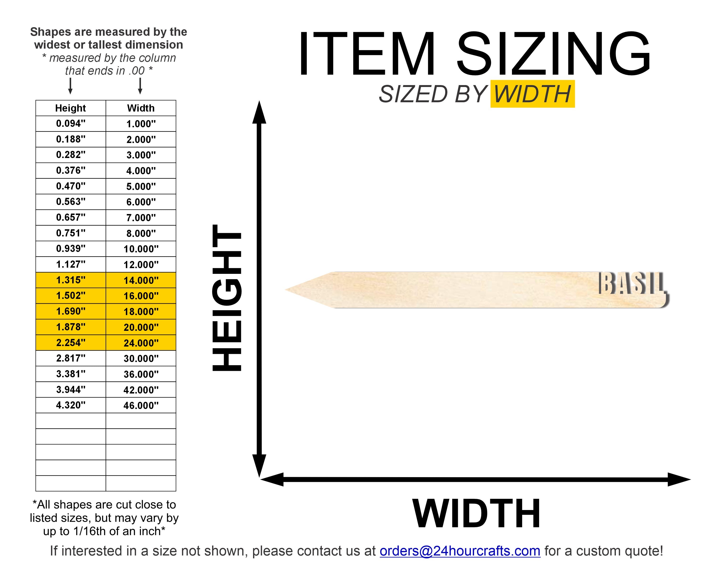 Unfinished Wood Basil Garden Stake | DIY Craft Cutout | up to 24" DIY