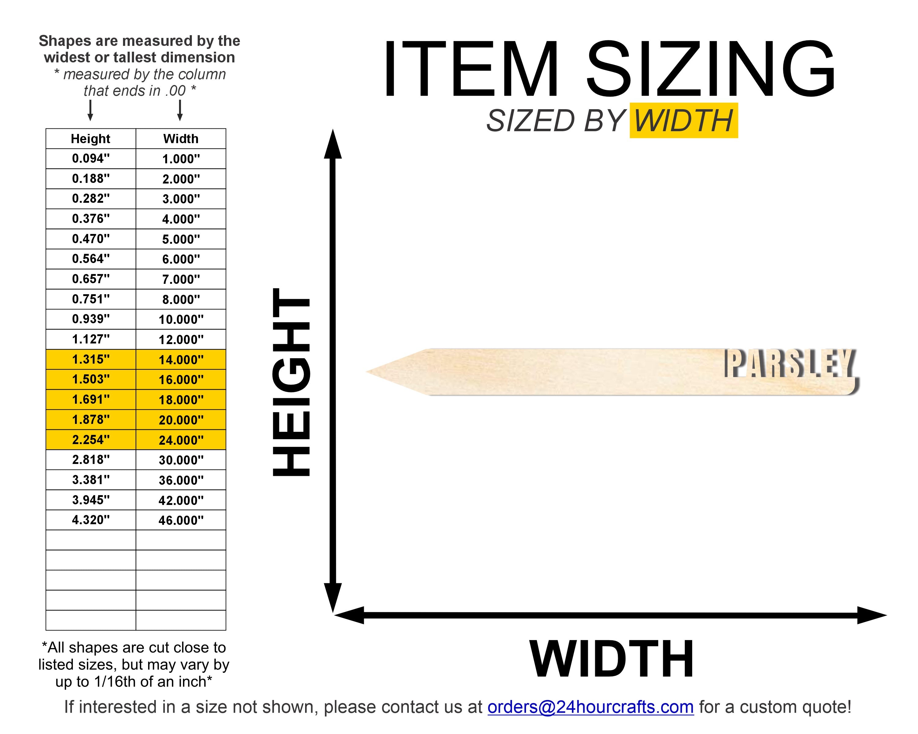 Unfinished Wood Parsley Garden Stake | DIY Craft Cutout | up to 24" DIY