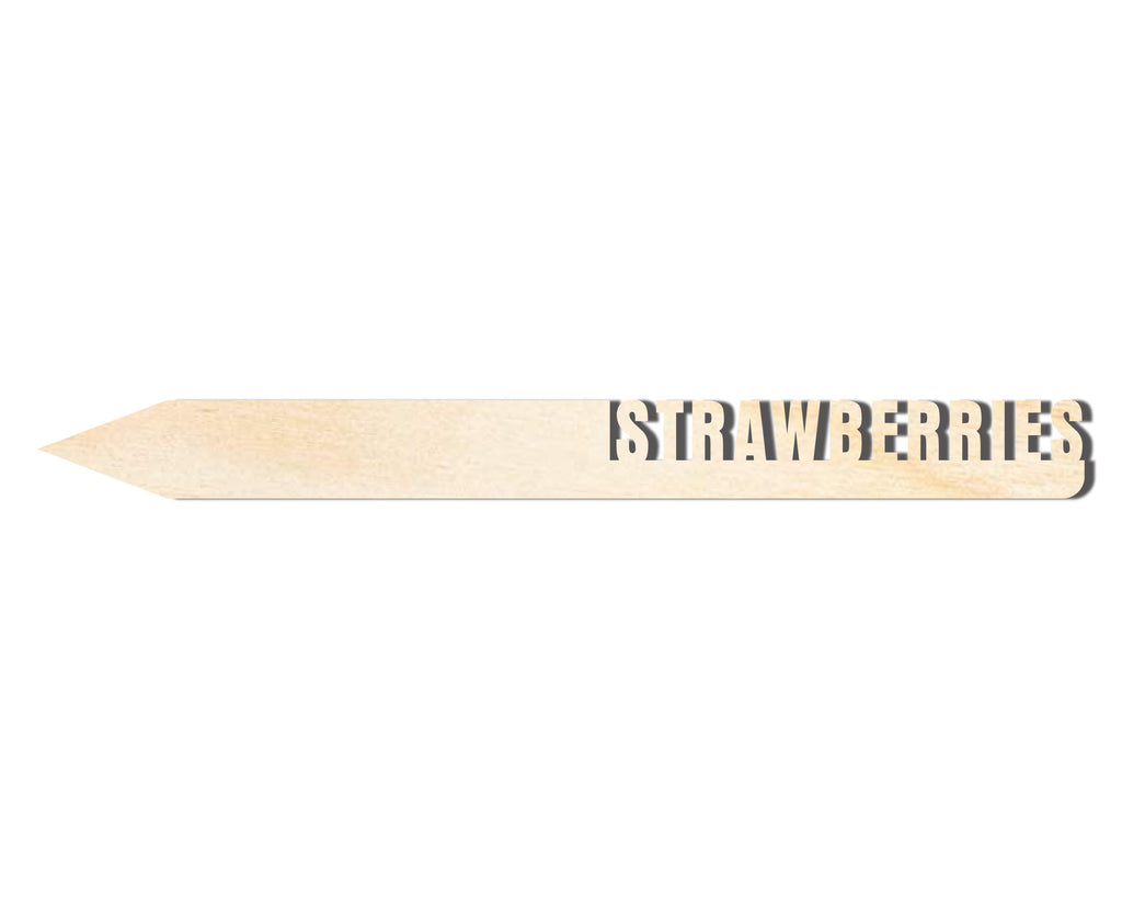 Unfinished Wood Strawberries Garden Stake | DIY Craft Cutout | up to 24" DIY