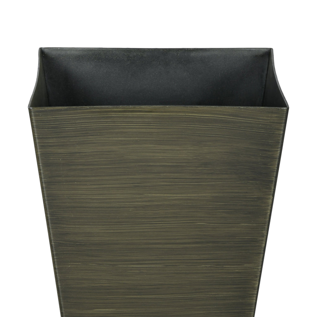 Outsunny 28' Tall Outdoor Planters, Set of 3 Large Taper Planters with Drainage Holes and Plug, Faux Wood Plastic Flower Pots for Outdoor, Indoor, Garden, Patio, Dark Brown