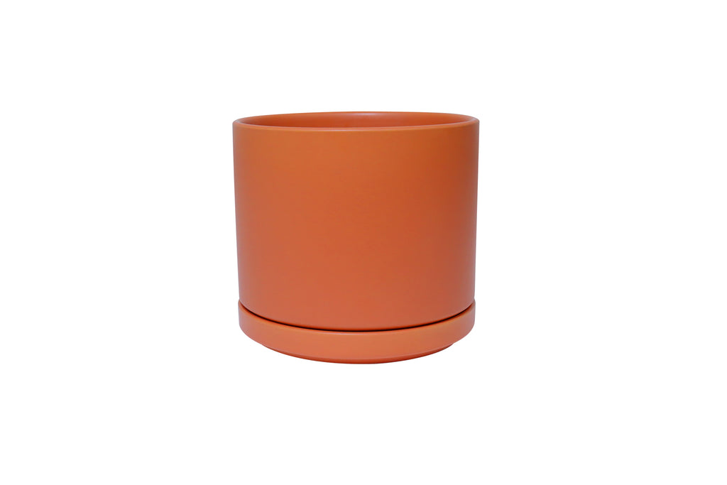 Solid Goods Ceramic Cylinder Planter with Saucer