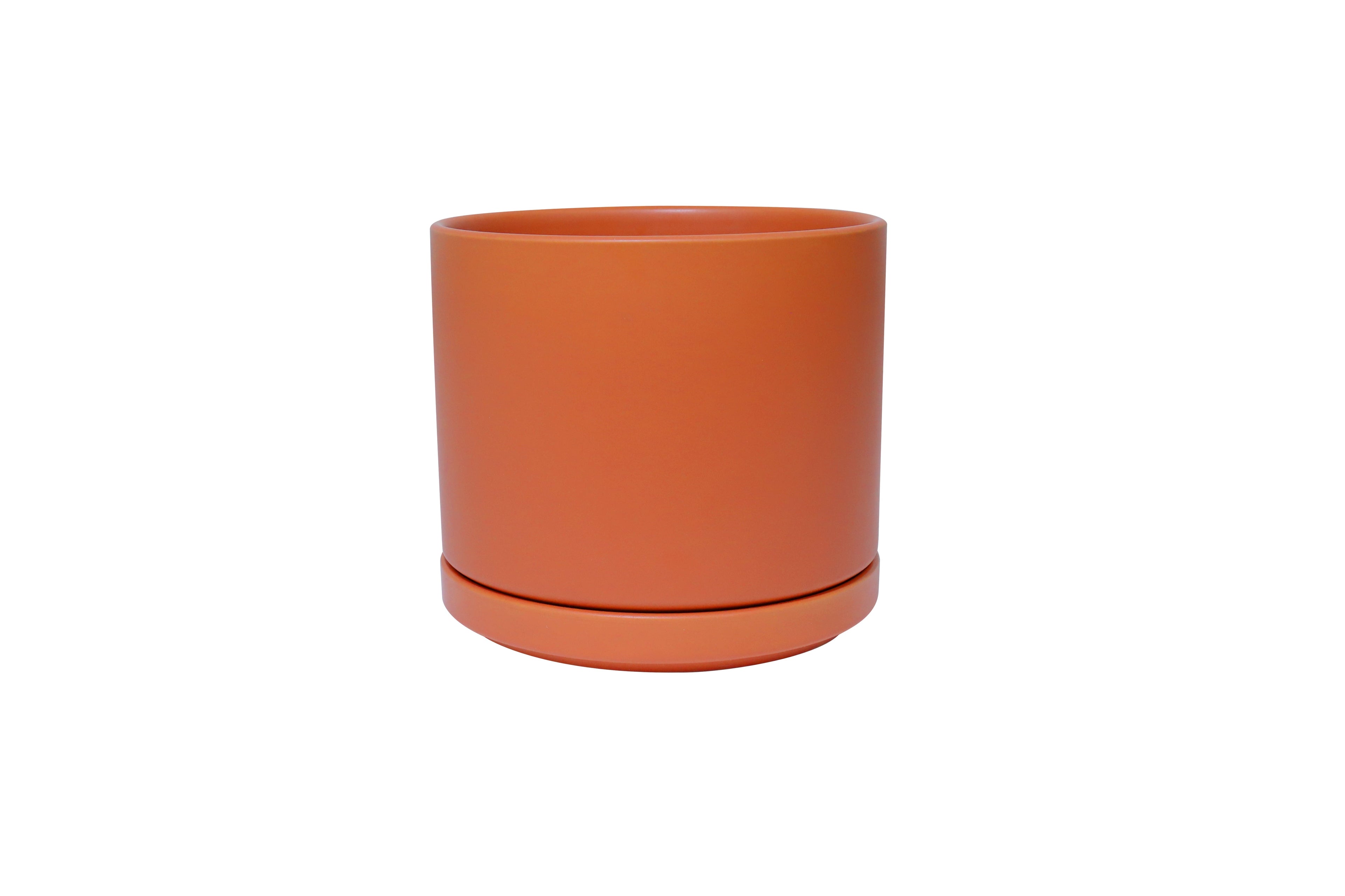 Solid Goods Ceramic Cylinder Planter with Saucer