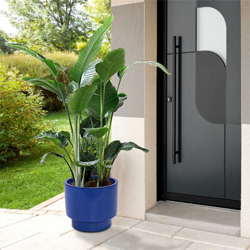 3 Pieces Ceramic Flowerpot, Modern Planter for Patio, Garden or Windowsills - Antique Blue Green