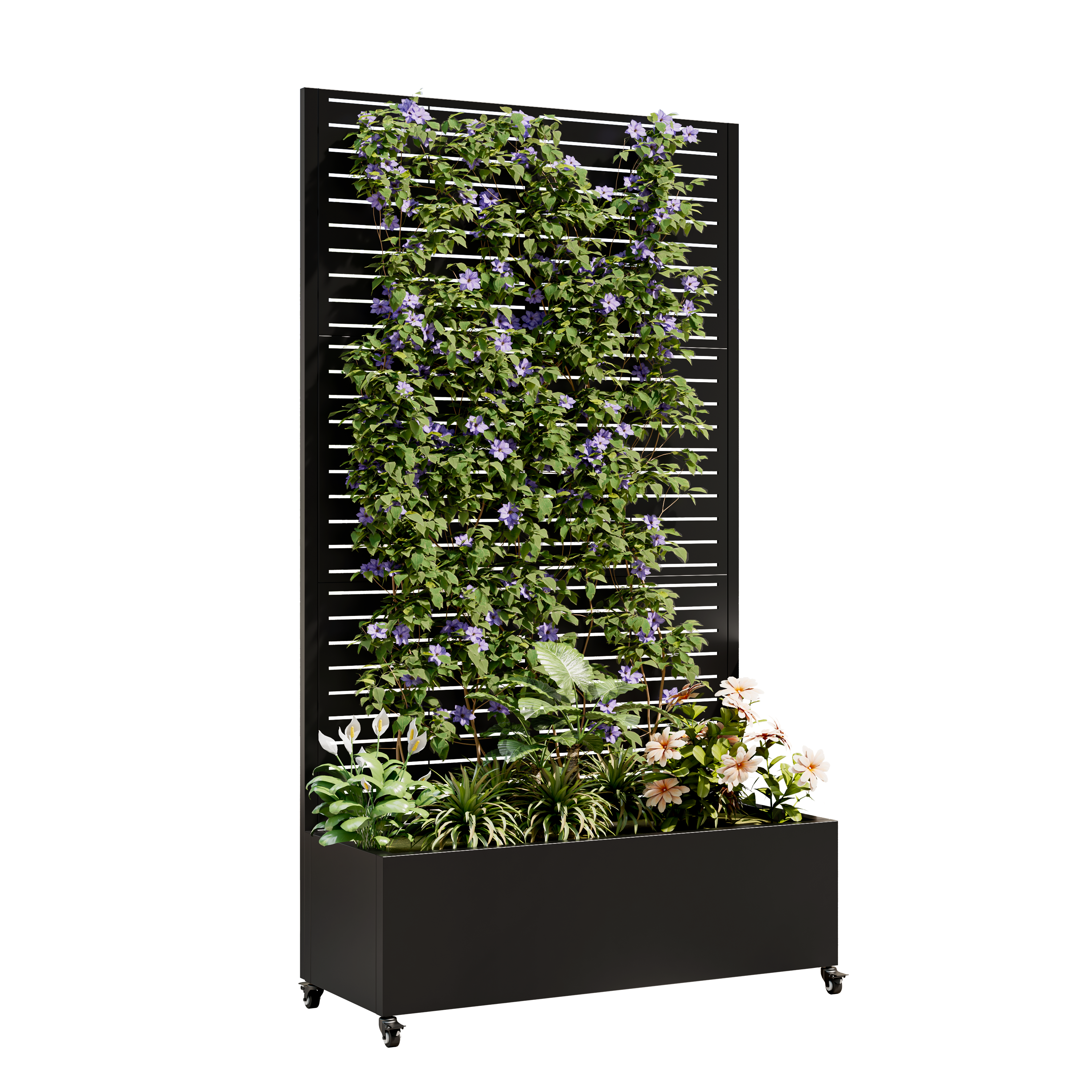 Metal Planter Box with Trellis, 73' x 35' x 16" Raised Garden Bed