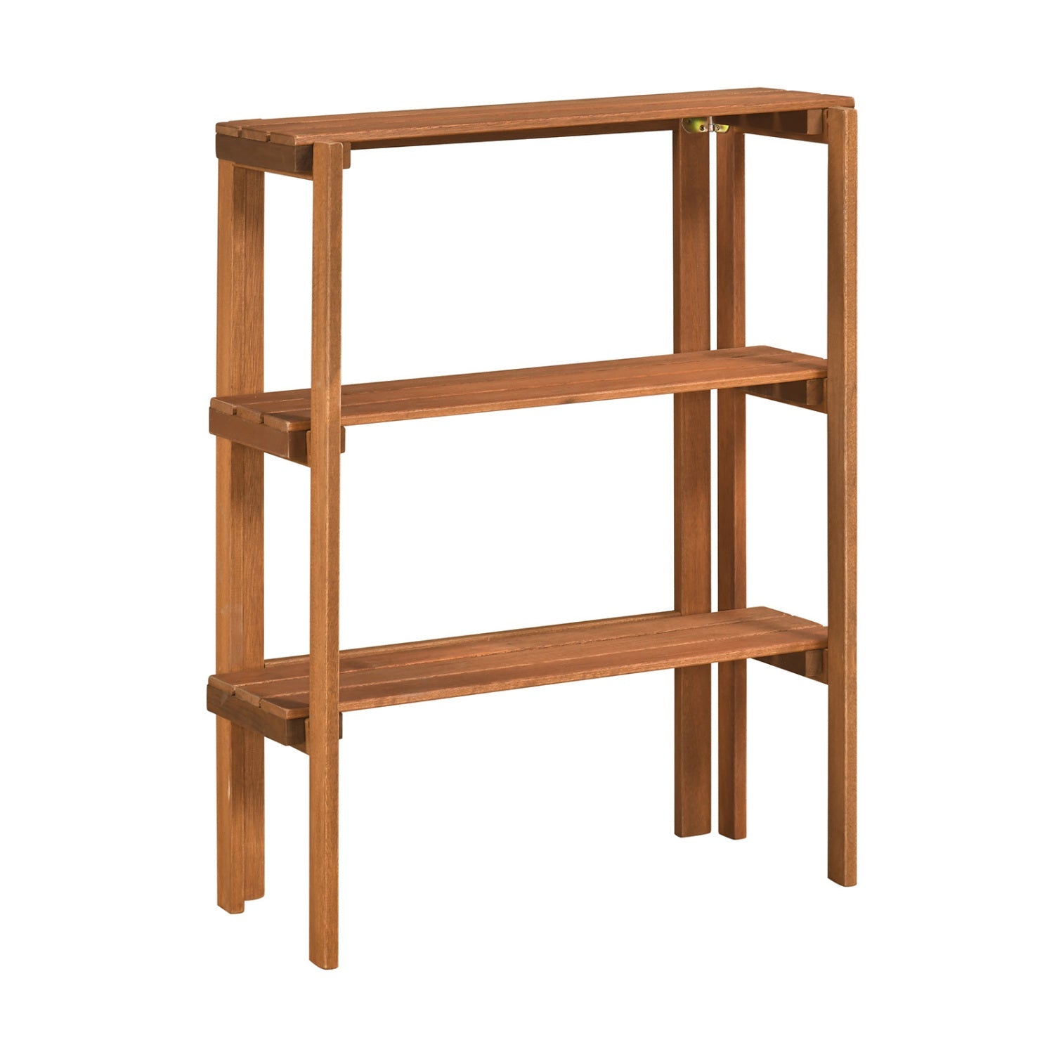 3-Tier Folding Wooden Storage Shelf for Entryway & Garden