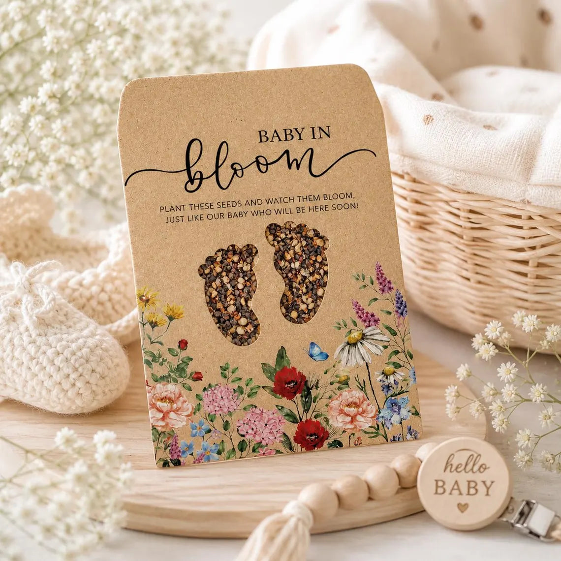 Baby in Bloom Seed Favors 25 Pack, Wildflower Plantable Baby Shower Gifts