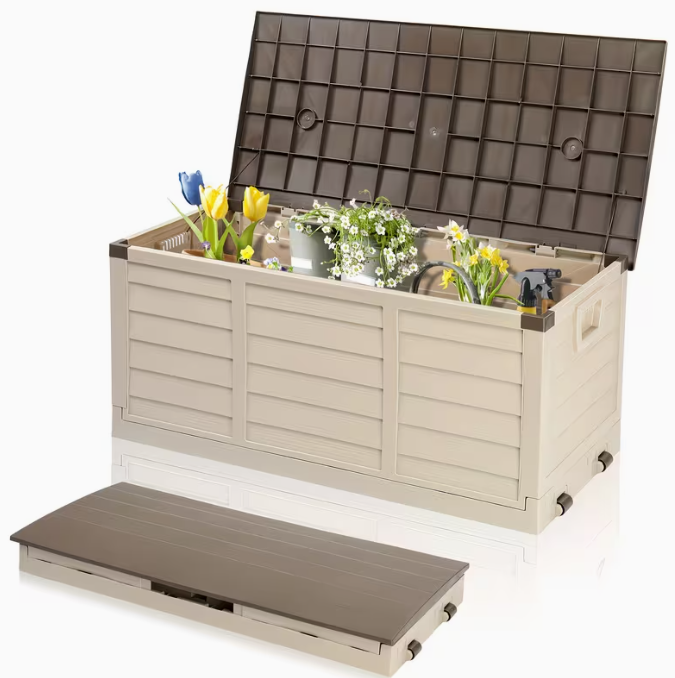 35-200 Gallon Heavy-Duty Outdoor Deck Boxes – Waterproof Patio Storage Box with Hinged Lid, Lockable & Easy Assembly