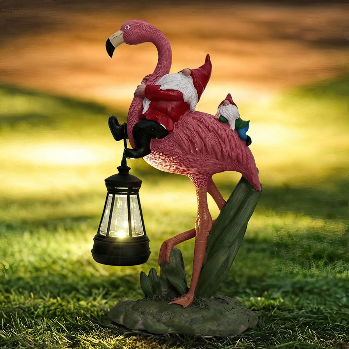 Flamingo Gnome Lantern