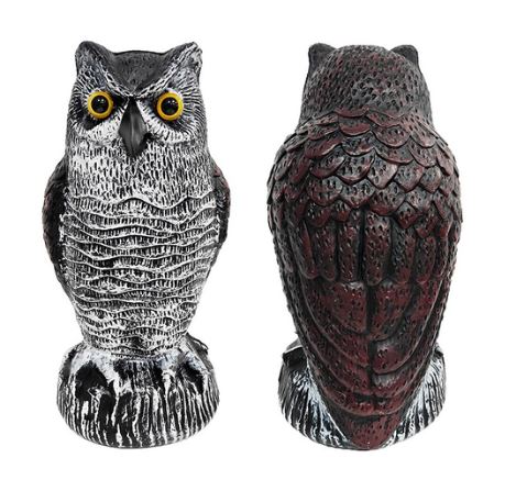 Owl Bird Repellent Decoy Set of 2 Realistic Garden Pest Deterrent