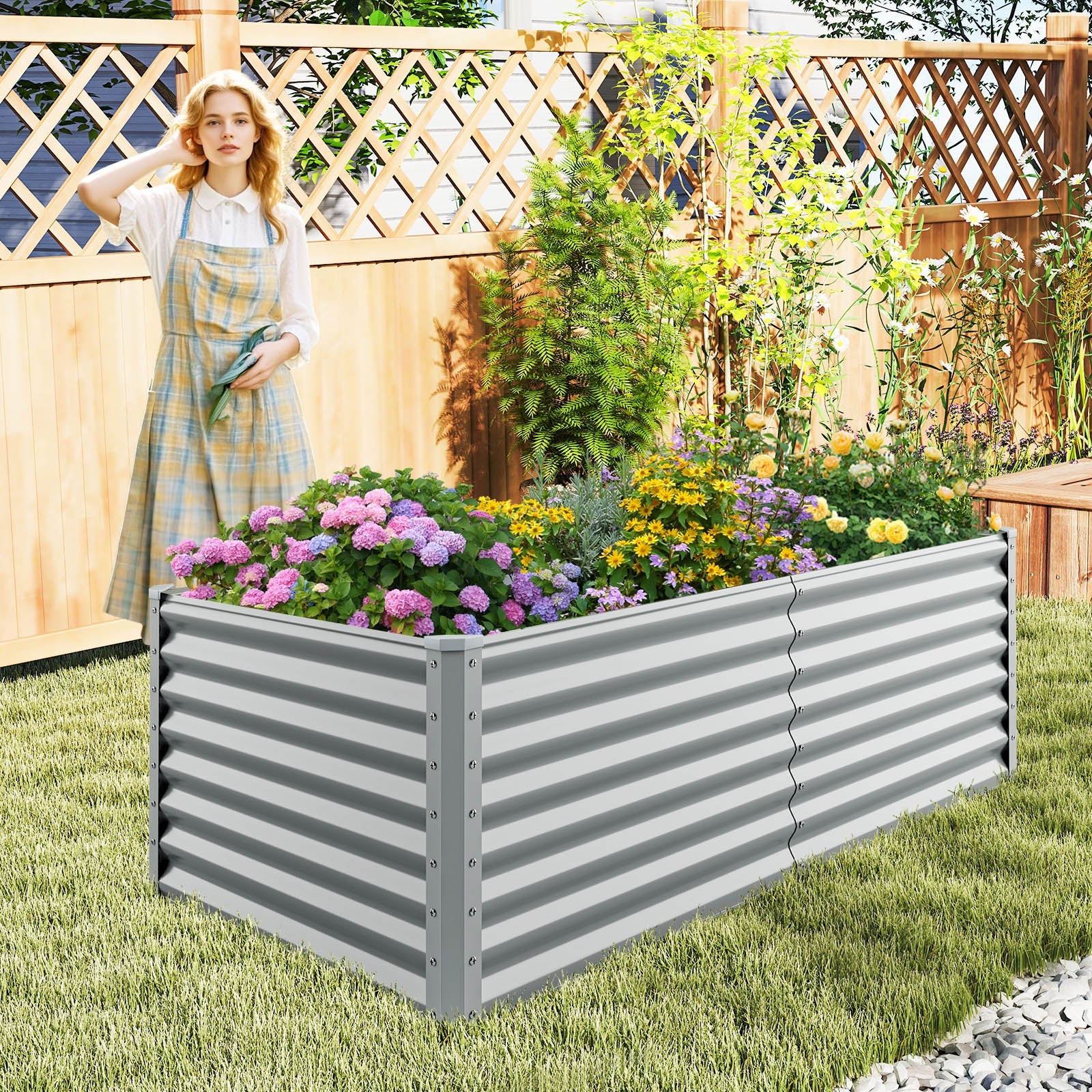 3x6x2 Metal Rectangular Raised Garden Bed