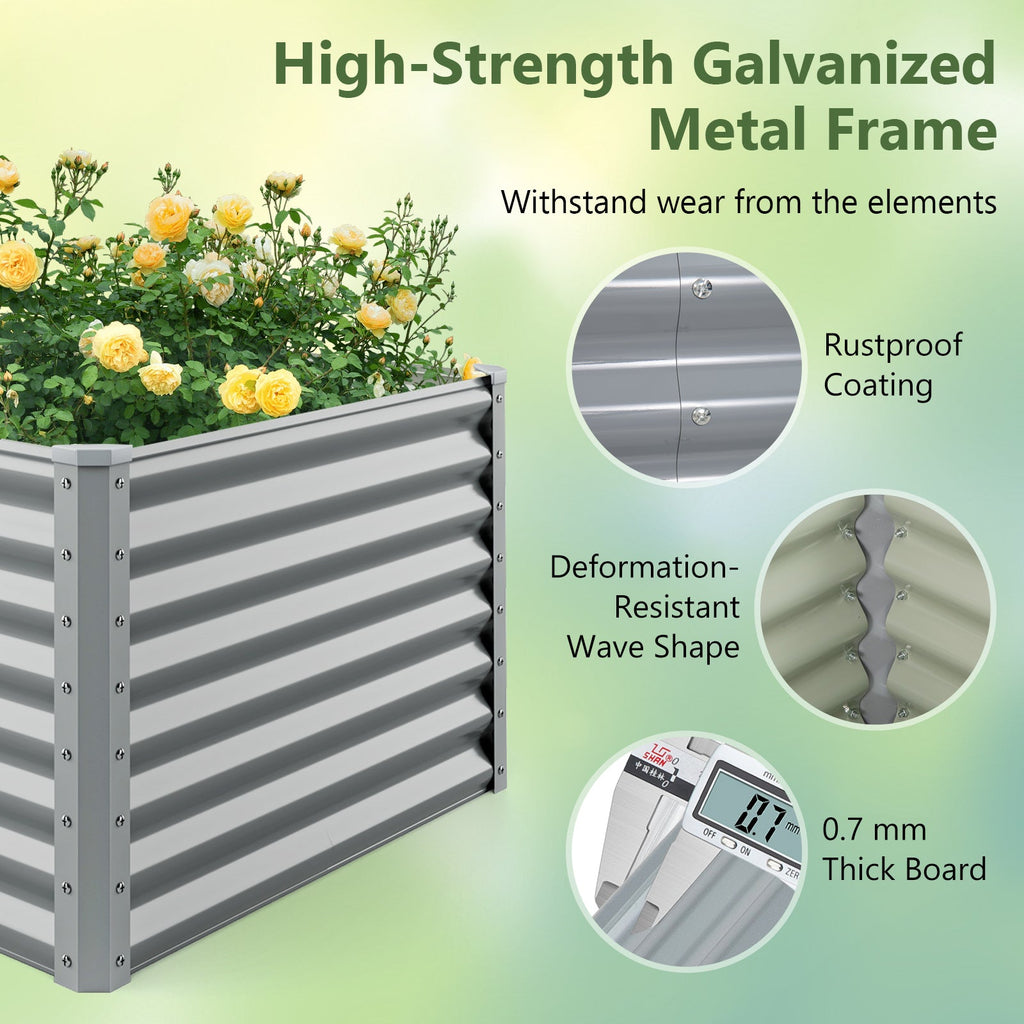 3x6x2 Metal Rectangular Raised Garden Bed