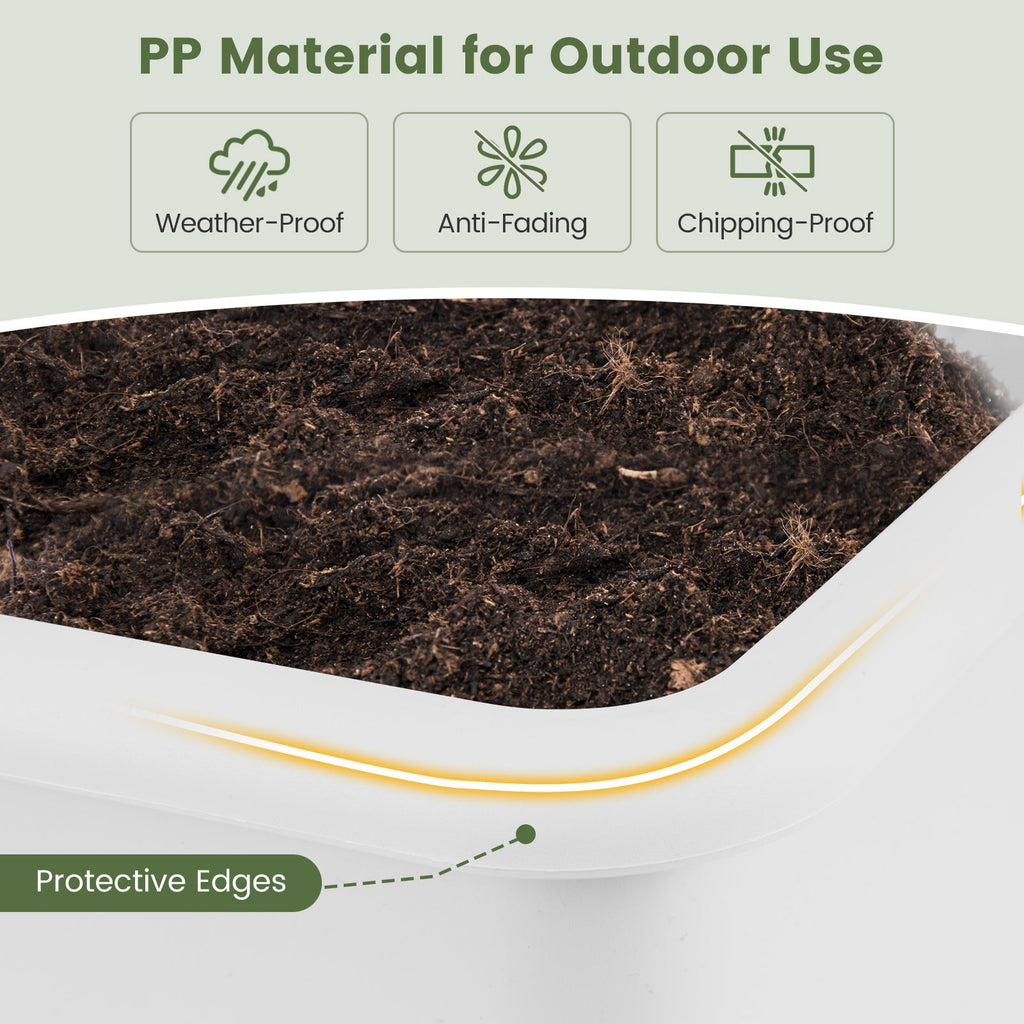 2 PCS Raised Garden Beds Self-Watering Planter Box with Detachable Legs and Drainage Hole