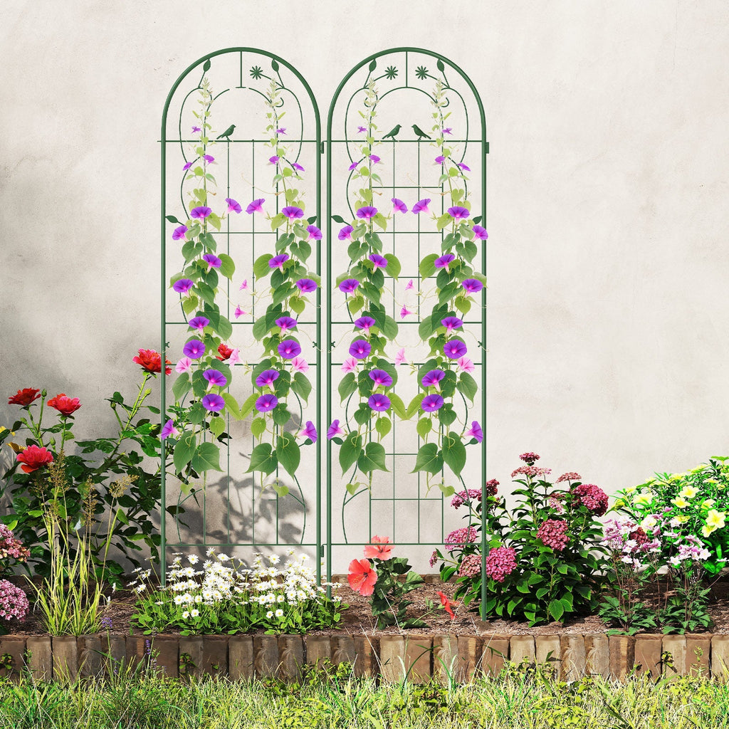 2 Pack 71 x 20 Inch Metal Garden Trellis Rustproof Plant Support for Climbing Plants