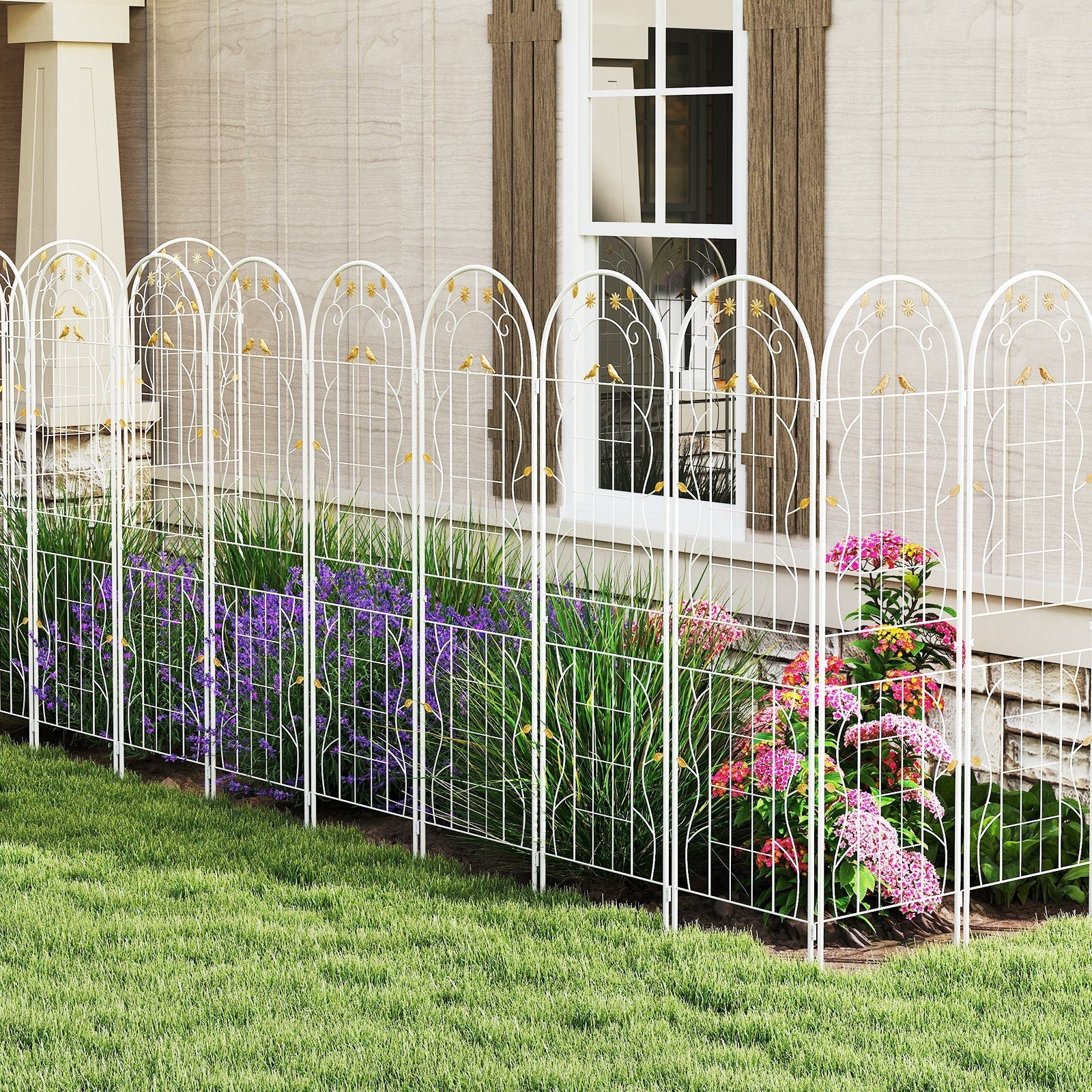 2 Pack 71 x 20 Inch Metal Garden Trellis Rustproof Plant Support for Climbing Plants