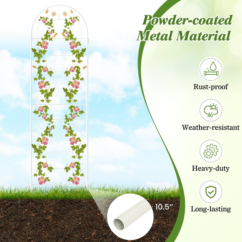 2 Pack 71 x 20 Inch Metal Garden Trellis Rustproof Plant Support for Climbing Plants