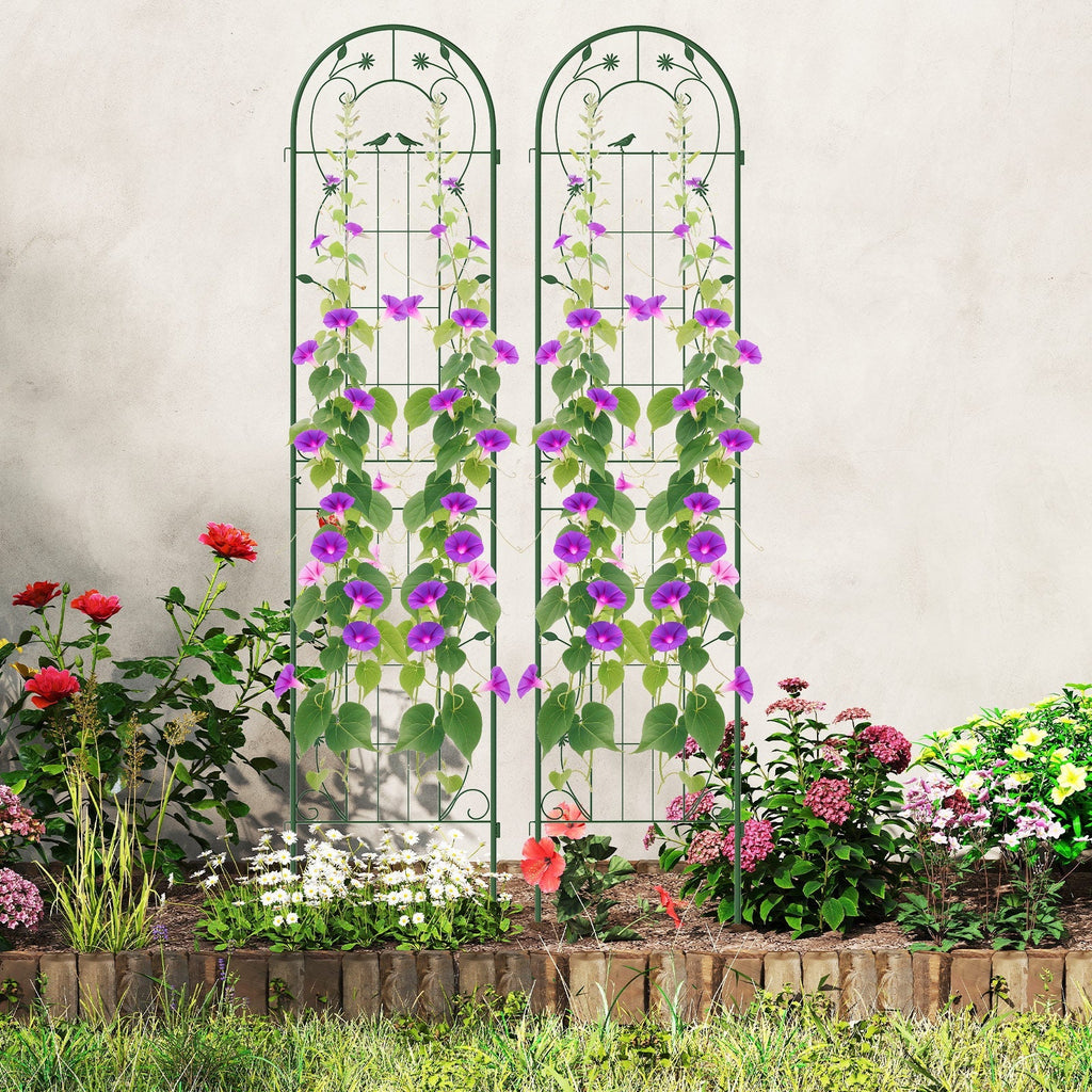 2 Pack 86.5 x 20 Inches Metal Garden Trellis for Climbing Plants