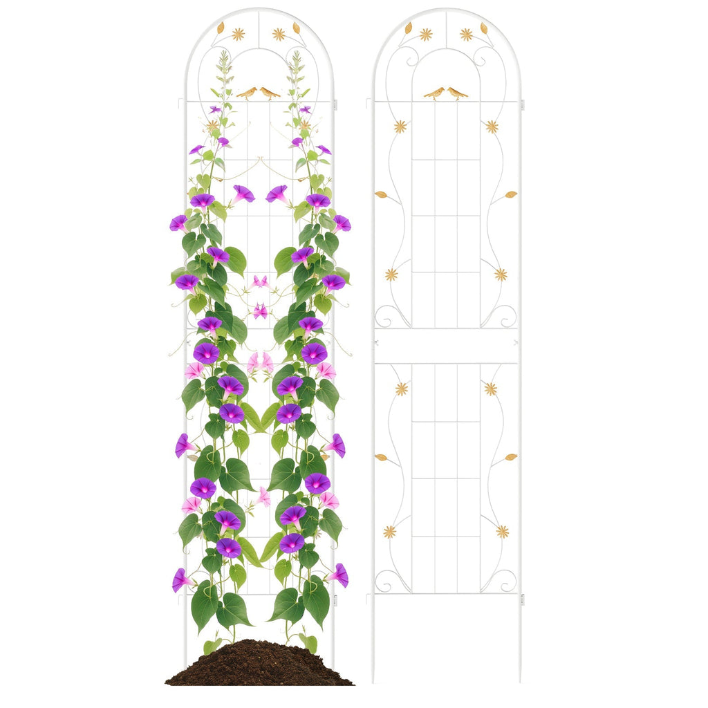 2 Pack 86.5 x 20 Inches Metal Garden Trellis for Climbing Plants