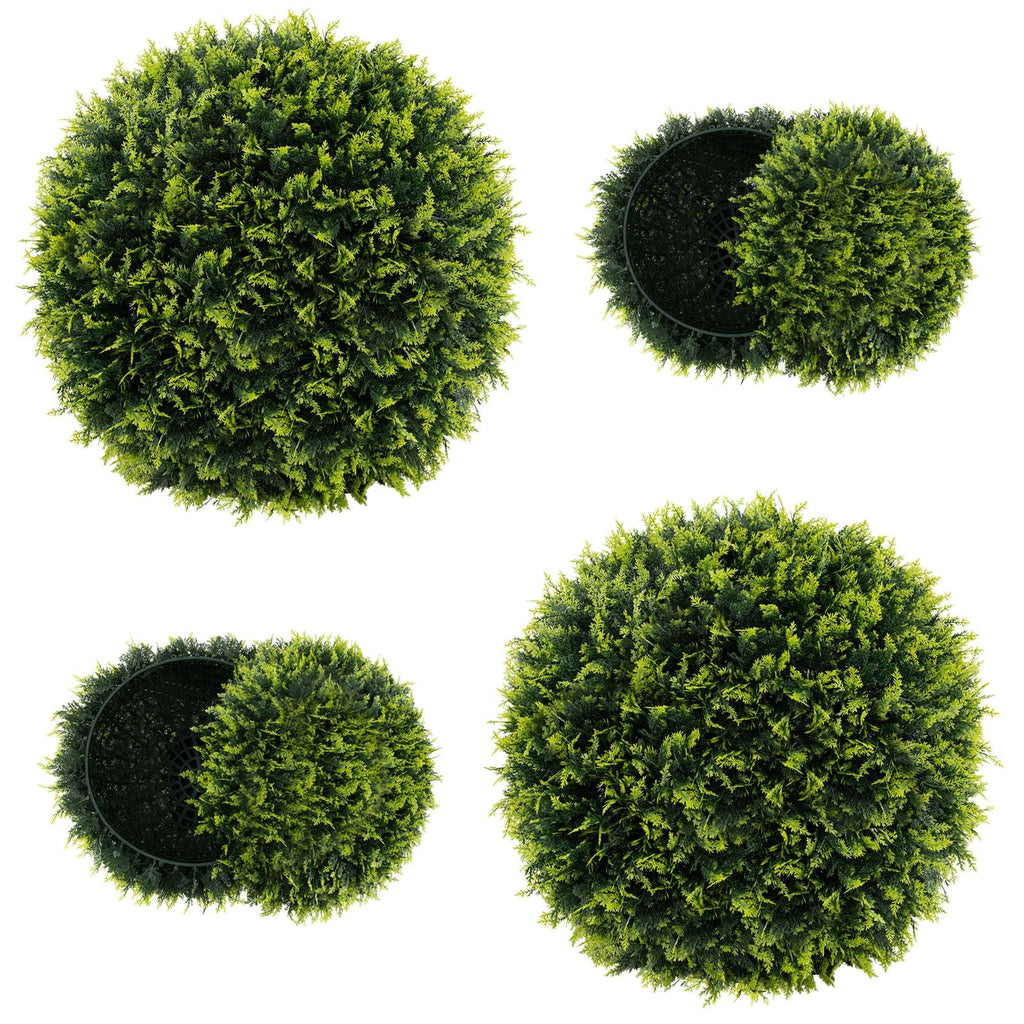2 Pieces 18/22 Inches Indoor Outdoor Faux Decorative Balls for Patio Garden Front Door Balcony and Backyard