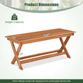 2-Seat Wooden Garden Patio Bench with X-Shaped Legs
