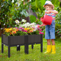 Set of 2 18x16x16 Elevated Plastic Planter - Mini Raised Garden Bed