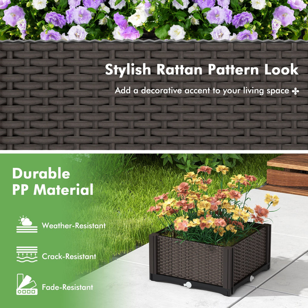 Set of 2 18x16x16 Elevated Plastic Planter - Mini Raised Garden Bed