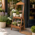 2-Tier Ladder Plant Stand with Fir Wood Frame
