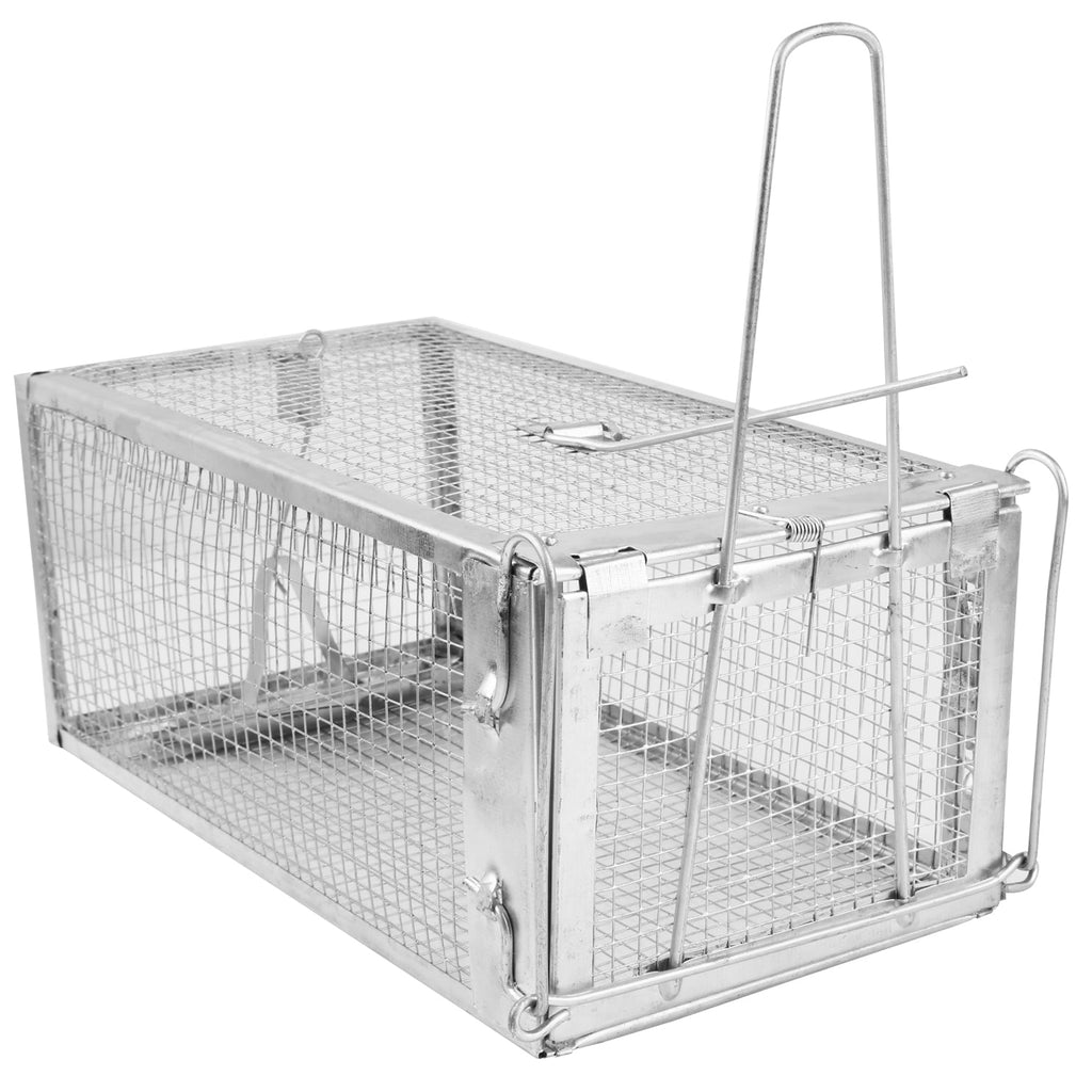 Rat Trap Cage Humane Live Rodent Trap Cage Galvanized Iron Mice Mouse Control Bait Catch with Detachable U Shaped Rod