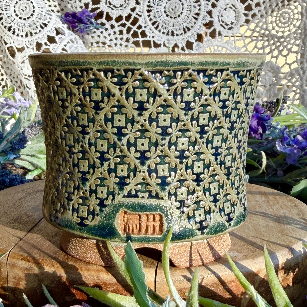 WS-0057 Premium Handmade Ceramic Planter Pot - Pot rim diameter: 3"